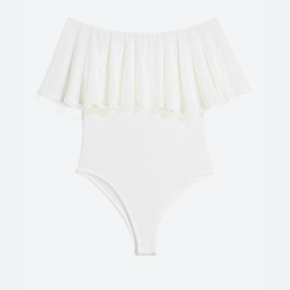 Hummingbird Quinn Off the Shoulder Off White Bodysuit